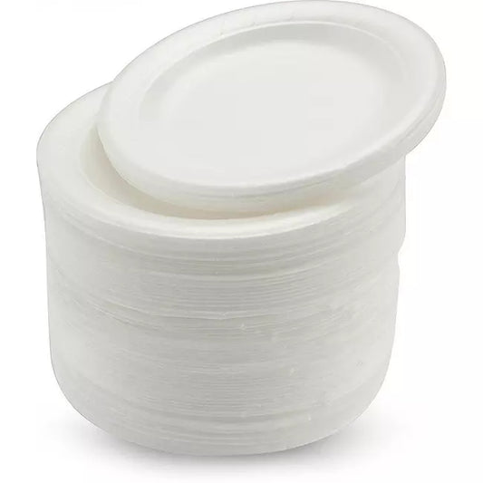Plato Descartable Circular de Espuma – 18 cm (Pack x 20)